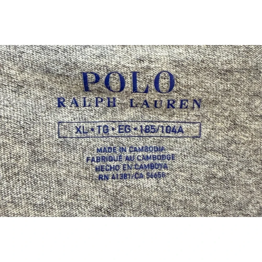 Polo Ralph Lauren Mens‎ XL Long Sleeve T-Shirt Heather Grey Pony Logo